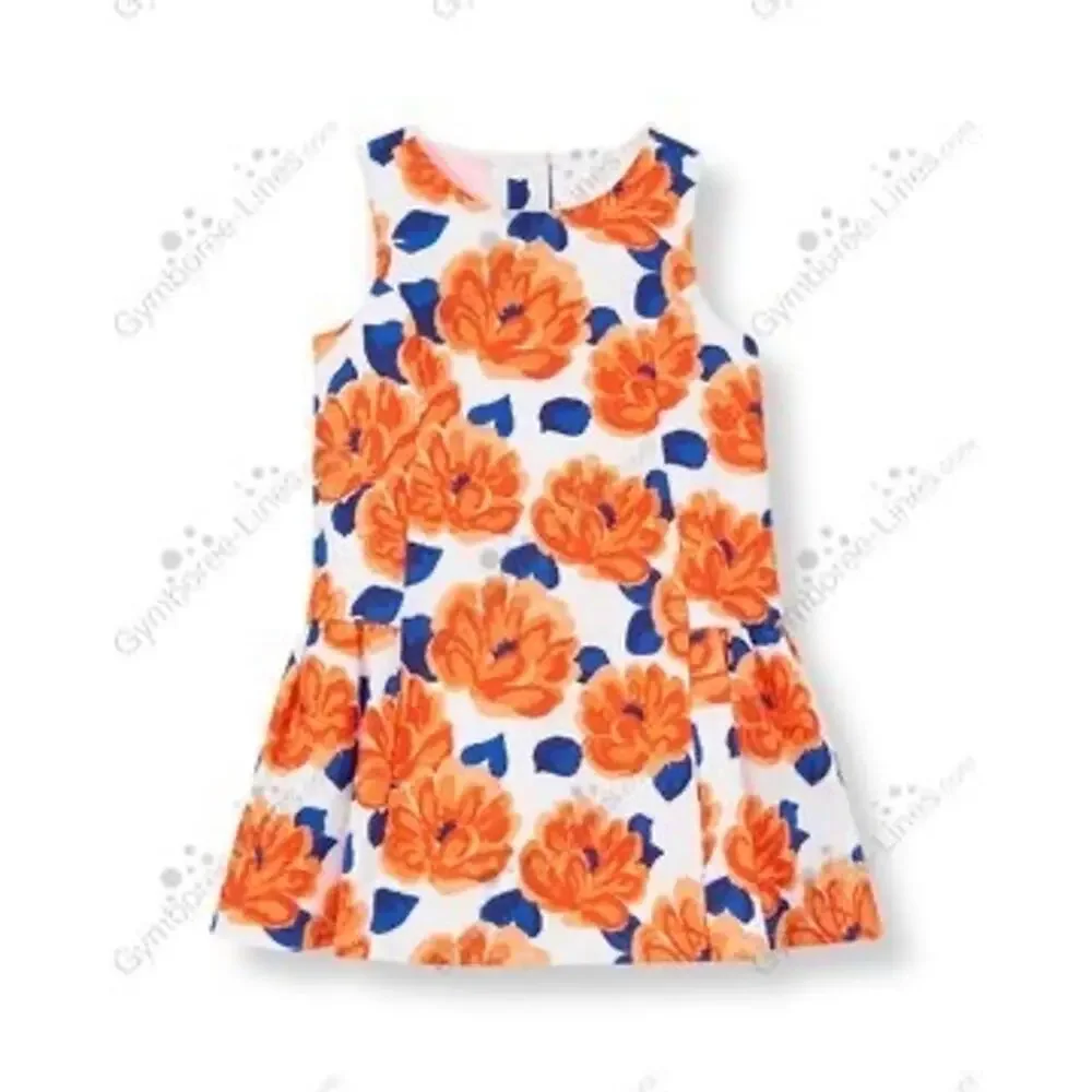 Janie and Jack Girls Floral Slub Cotton Dress 6-12 Months